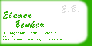 elemer benker business card